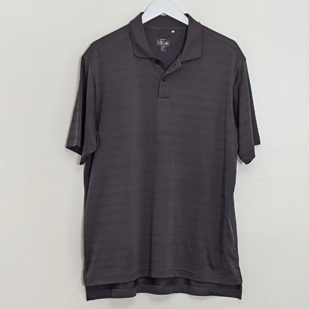 Adidas Golf Polo Men's Large Grey Climacool Short Sleeve